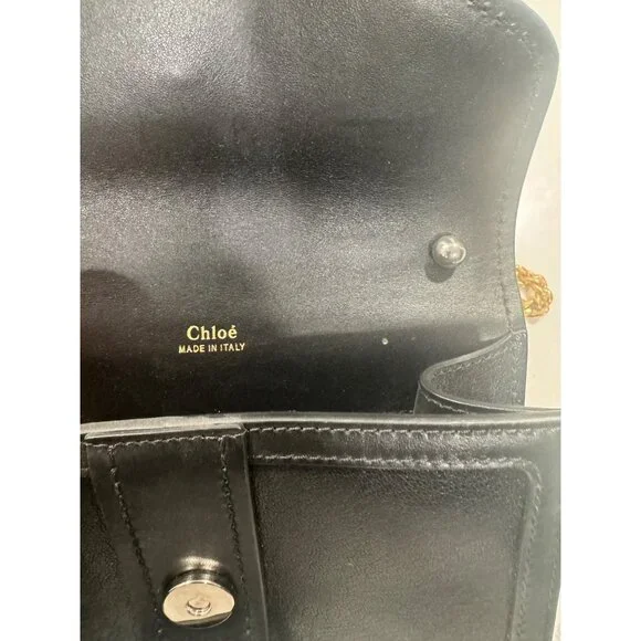 Chloé purse Aby Chain Leather Crossbody Bag With Gold Chain Strap & Buckle - Picture 5 of 14